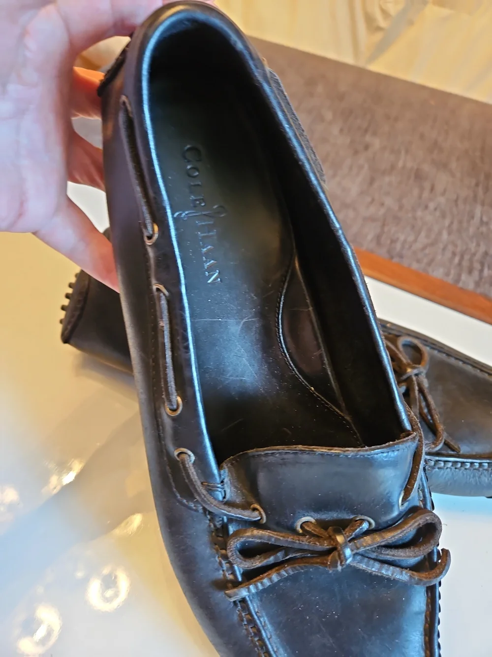 Cole Haan Size 10.5 D Men's Black Leather Driving Moccasins